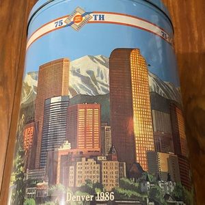 Vintage Red Seal 75 Years of Colorado Pride Tin Can ~9.5”x8” - Denver 1911-1986